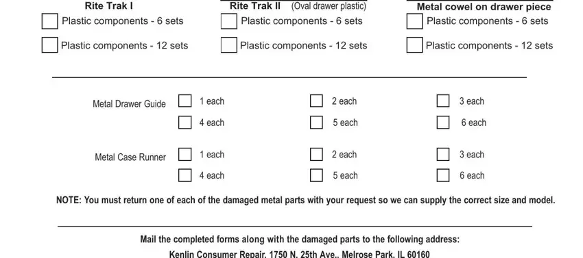 Filling out stanley furniture company replacement parts part 2