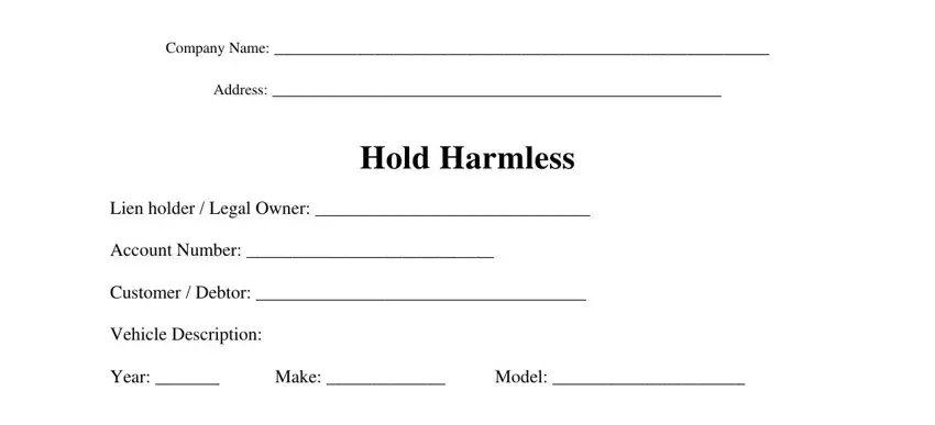 step 1 to writing vehicle repossession order form