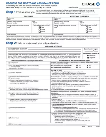 Request Mortgage Assistance Form Preview