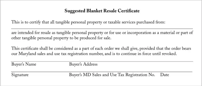 Resale Certificate Maryland first page preview