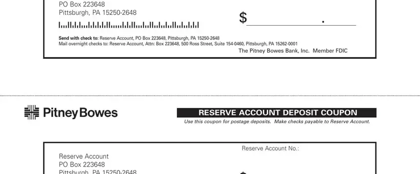 step 1 to filling in pitney bowes reserve account payment