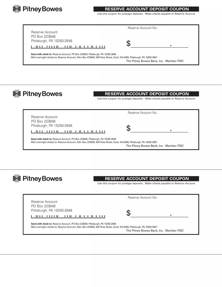 Reserve Account Deposit Slip first page preview