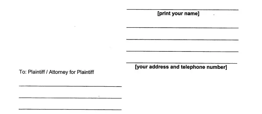 step 2 to filling out answer template for summons