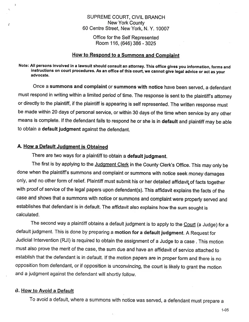 Response To A Summons Template ≡ Fill Out Printable PDF Forms Online