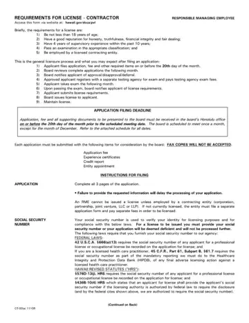 Responsible Managing Employee Hawaii Form Preview