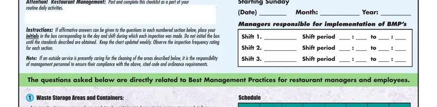 step 1 to filling out restaurant cleaning checklist template word