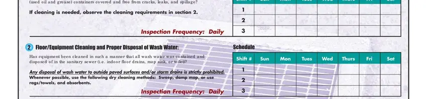 restaurant cleaning checklist template word Are waste sto rag e areas clean, Shift  Sun, Mon, Tues Wed, Thurs, Fri, Sat, If cleaning is needed observe the, Inspection Frequency Daily, FloorEquipment Cleaning and Proper, Schedule, Has equipment been cleaned in such, Shift  Sun, Mon, and Tues Wed fields to insert