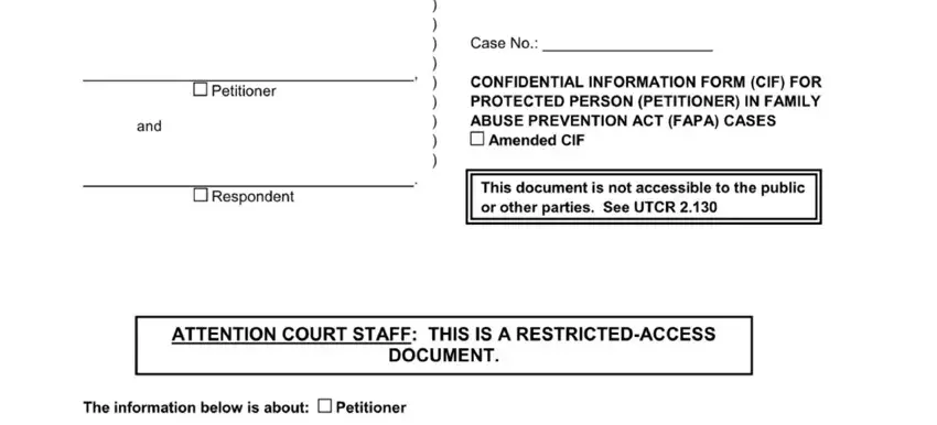 childrens Petitioner, and, CaseNo, AmendedCIF, Respondent, and DOCUMENT blanks to complete