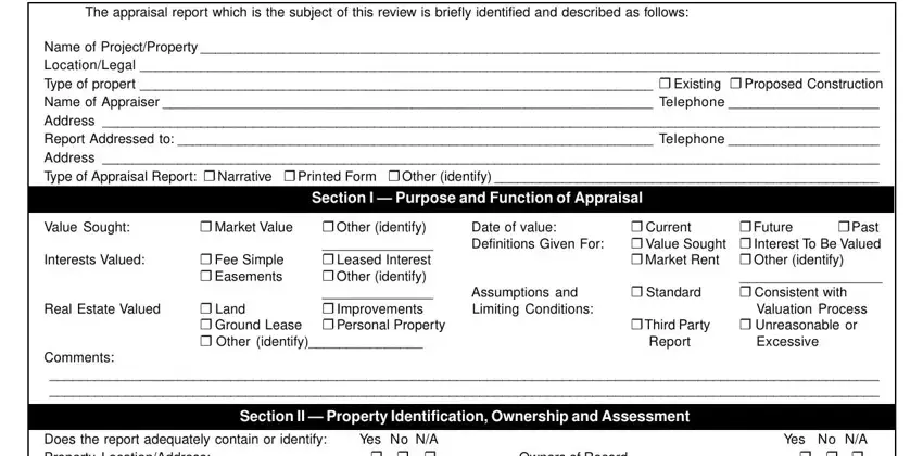 filling in real estate appraisal review form part 1