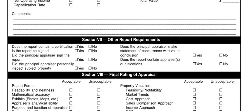 Filling out real estate appraisal review form step 5