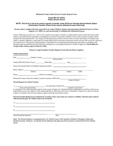Richmont Transfer Request Form Preview