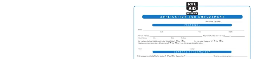 rite application employment empty fields to fill in