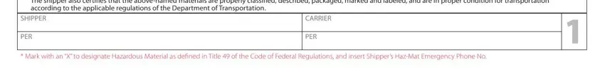 Filling in r l carriers bill of lading stage 3