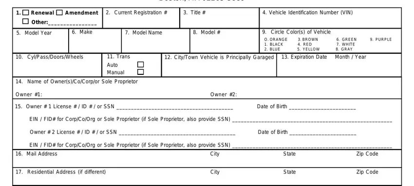 portion of blanks in form rmv 3