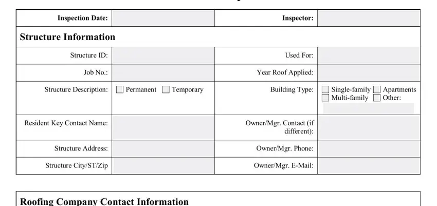 roof inspection report form fields to complete