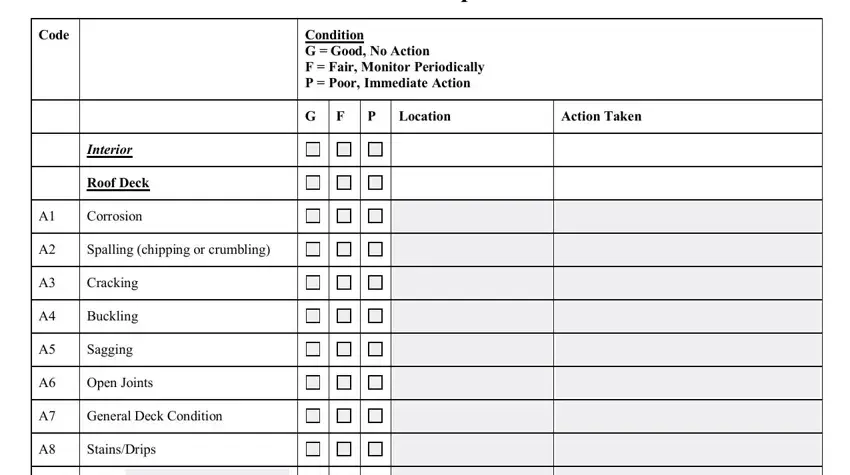 step 4 to entering details in roof inspection report form