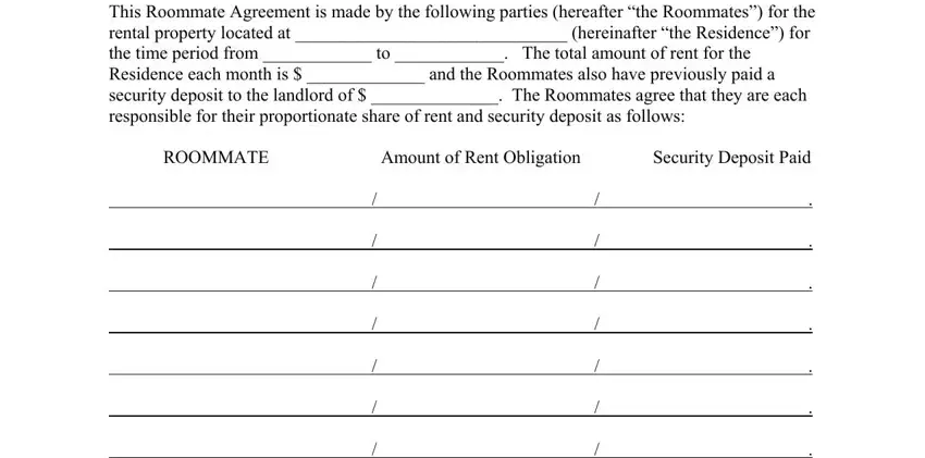 application for roommate spaces to fill out