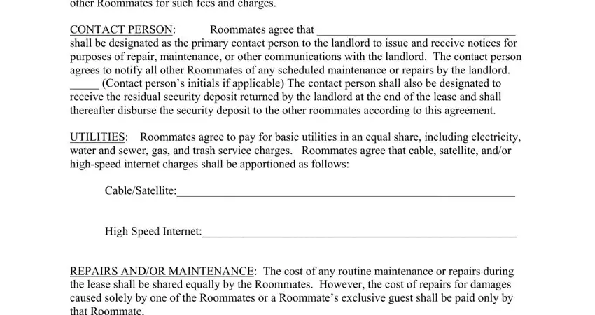 Filling in application for roommate stage 2