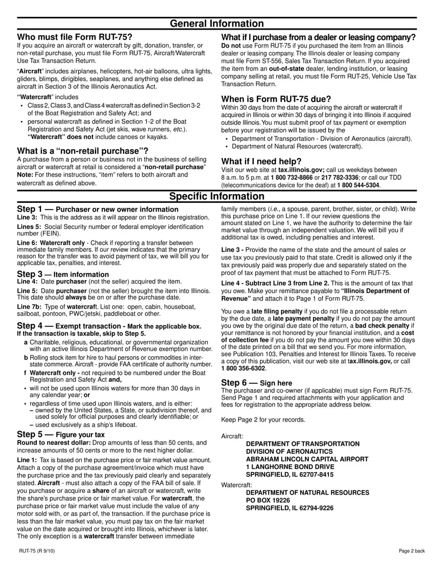 Rut 75 Tax Form first page preview