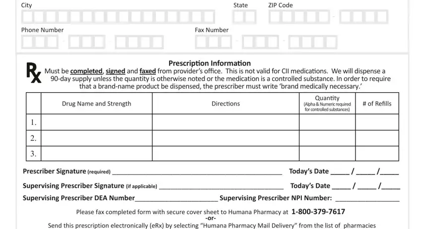Entering details in humana prescription fax form part 2