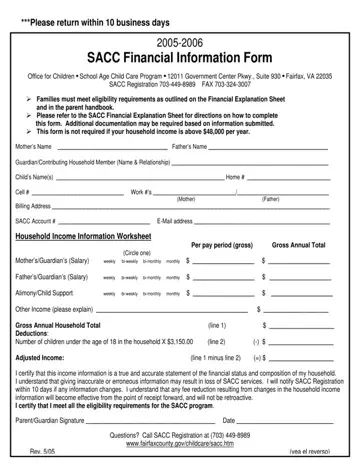 Sacc Financial Information Form Preview