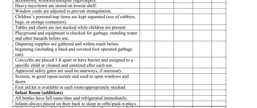 Filling in daycare checklist pdf stage 2