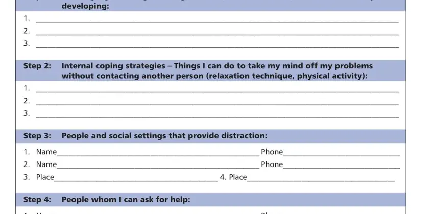 stage 1 to filling in patient safety plan