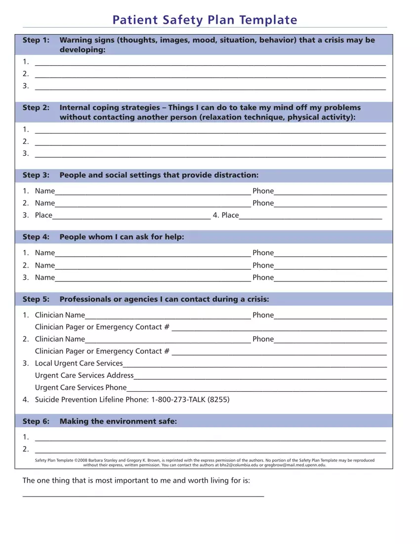 Safety Plan Template ≡ Fill Out Printable PDF Forms Online