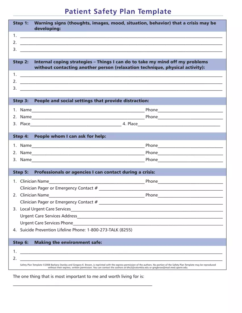 Safety Plan Template Fill Out Printable PDF Forms Online