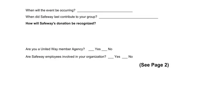 Entering details in safeway donation part 2