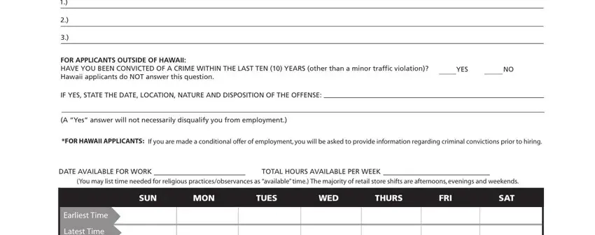 Filling in safeway job application part 2