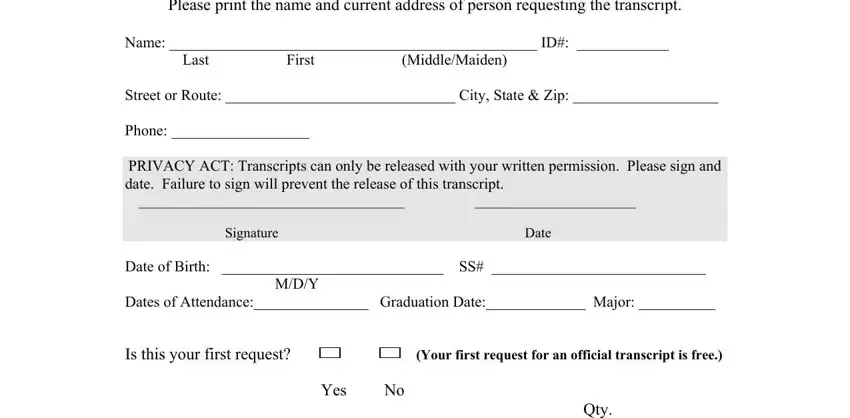 completing saint paul college transcript request step 1