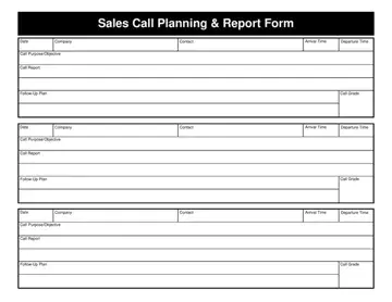 Sale Calls Form Preview