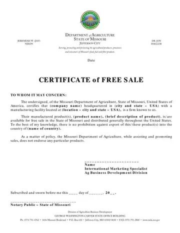 Sale Certificate Format Form Preview
