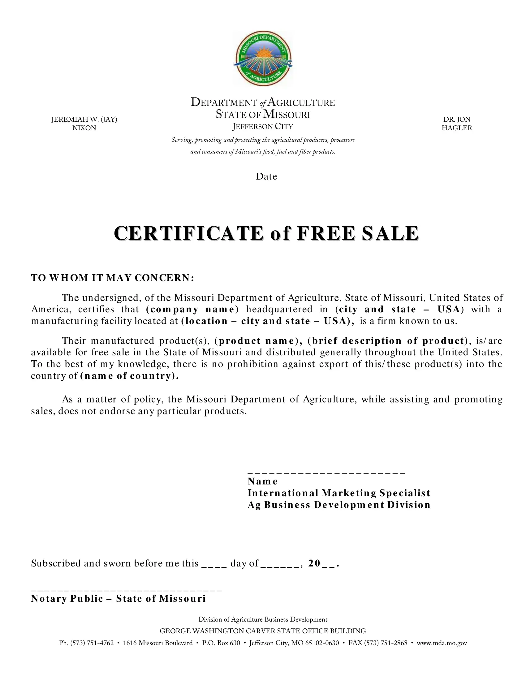 Sales Certificate Template