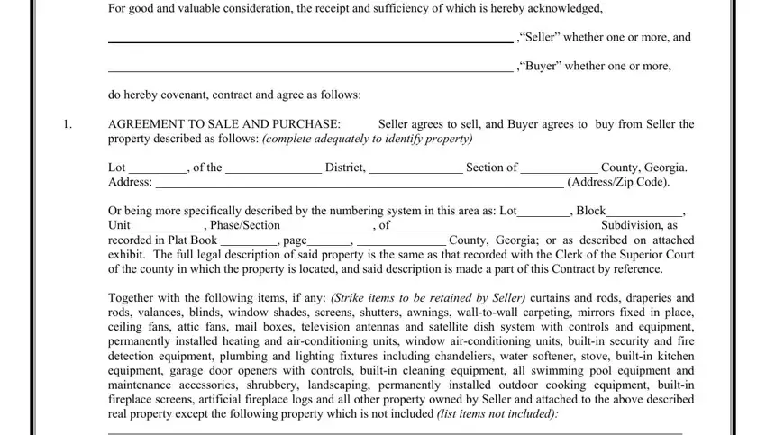 georgia real estate comtract gaps to fill in