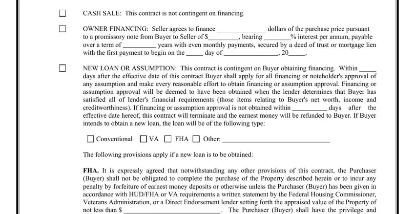 Filling in georgia real estate comtract part 3