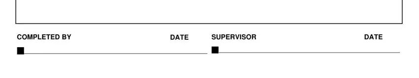 form for sale deal agree between salesman and customer COMPLETED BY, DATE, SUPERVISOR, and DATE blanks to complete