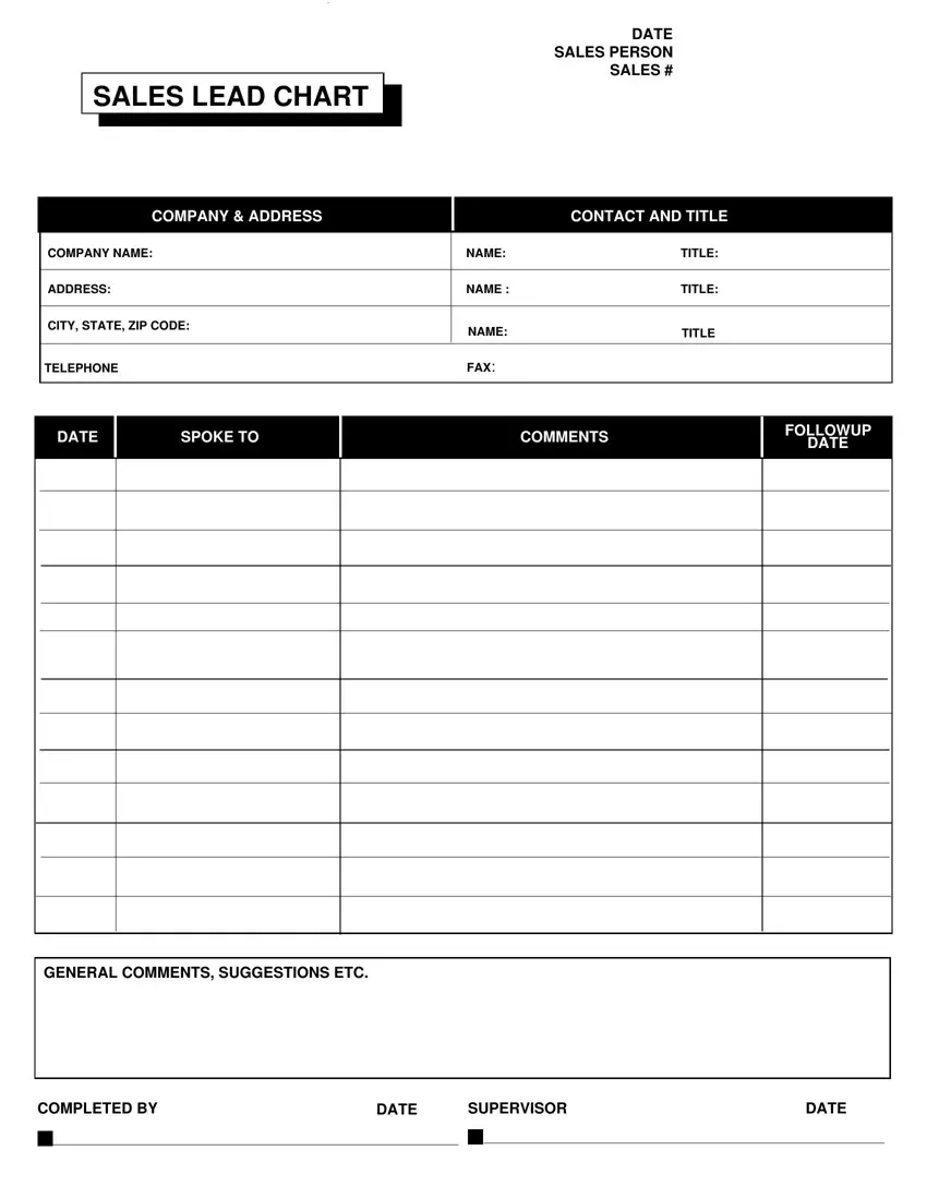 Sales Form first page preview