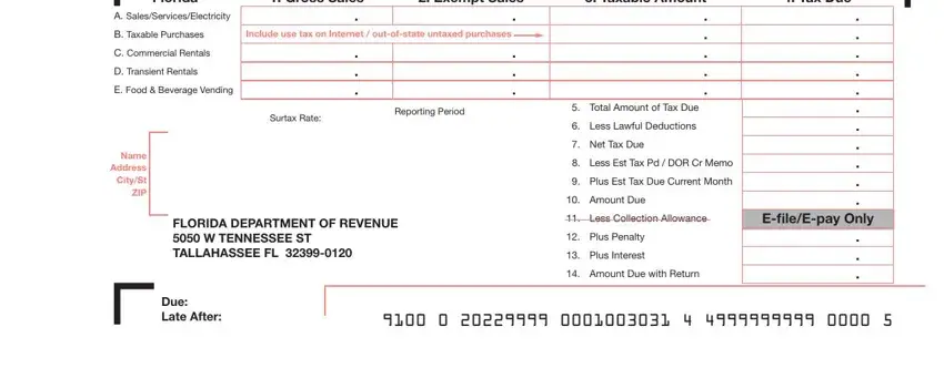 part 2 to entering details in fl tax sales use