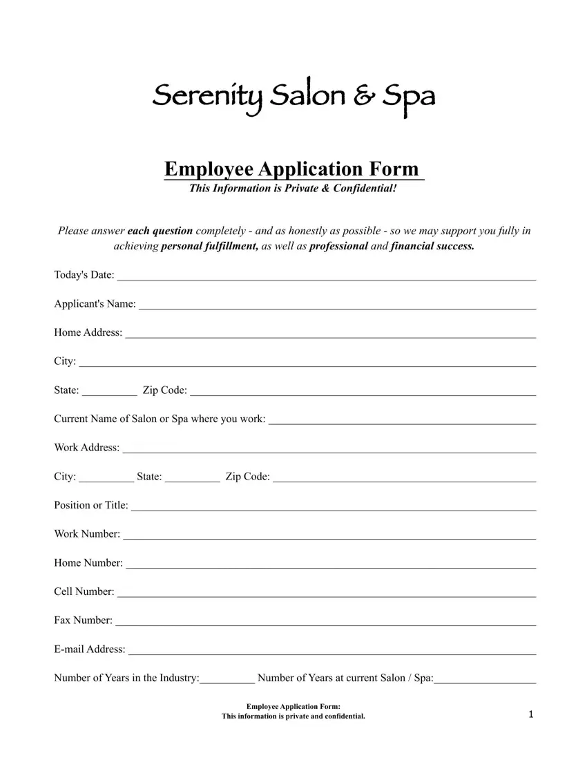 Salon Application Template first page preview