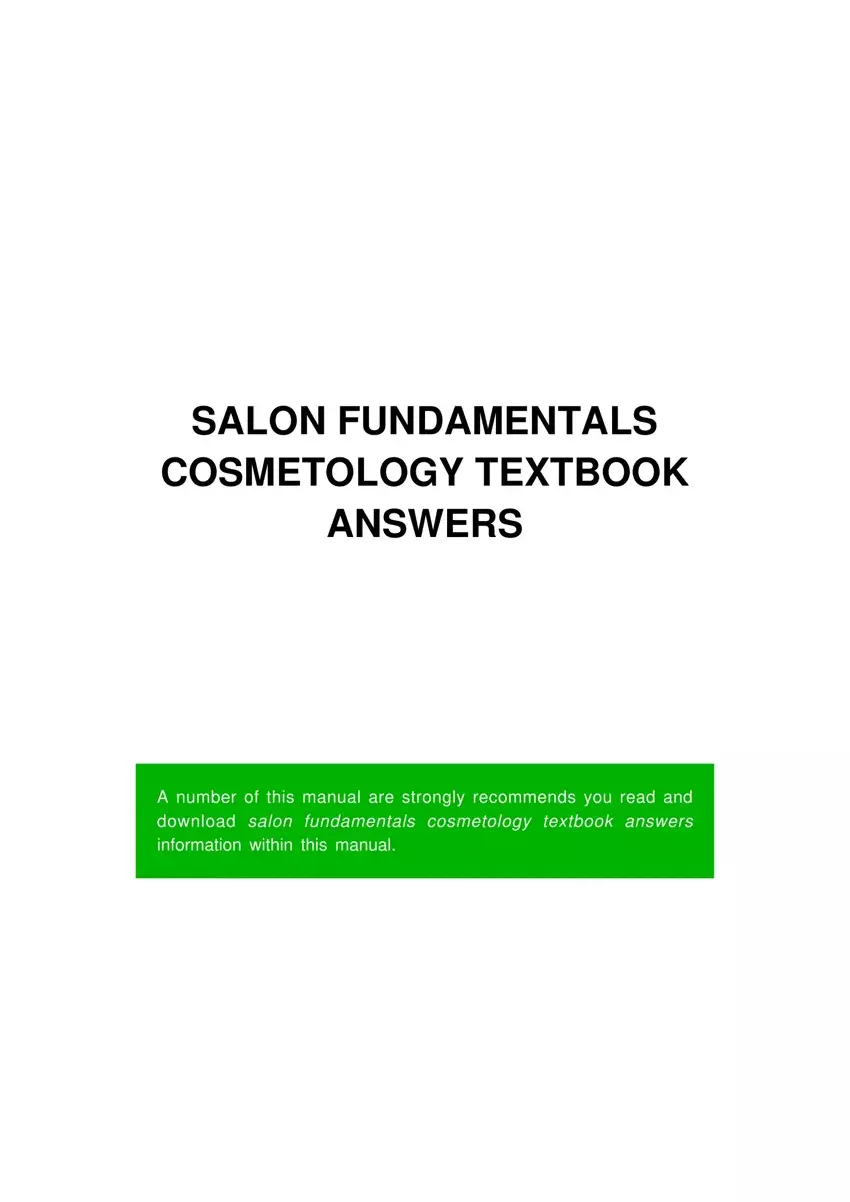 Salon Fundamentals Key first page preview