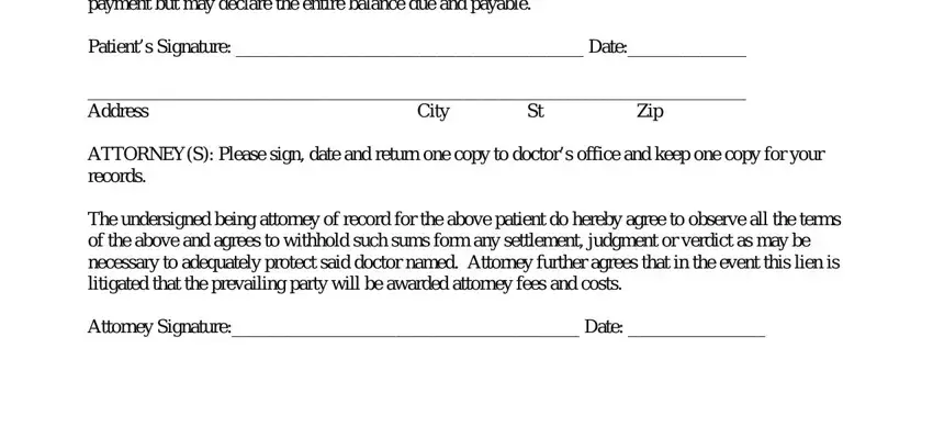 step 2 to finishing doctor lien form