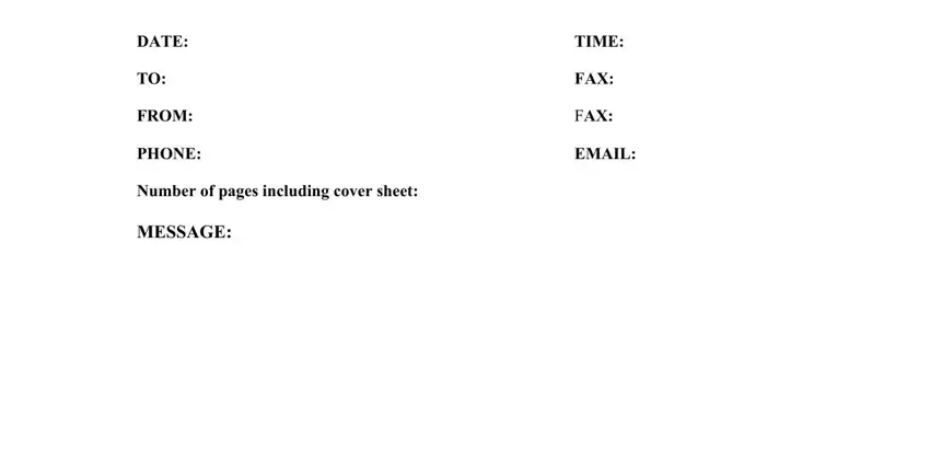 stage 1 to completing fax cover sheet