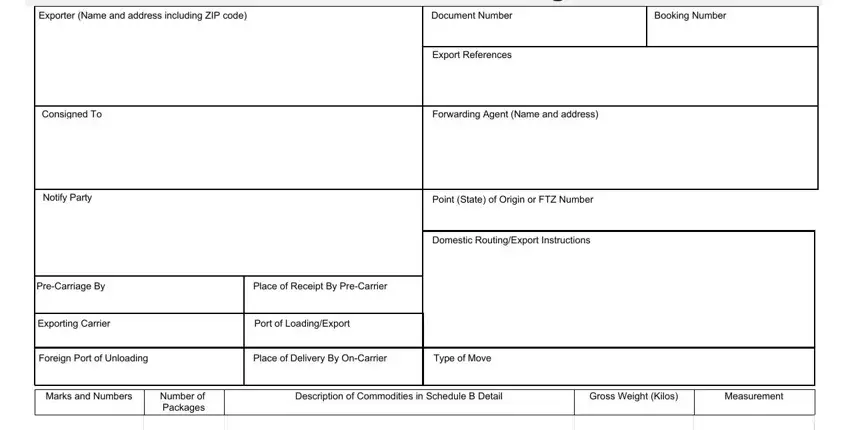 ocean bill of lading example fields to complete