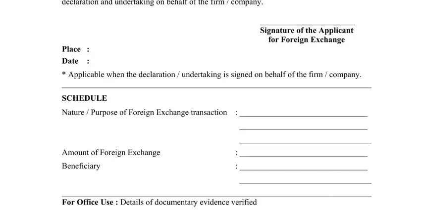 fema declaration form under section 10 5 sbi fields to fill out