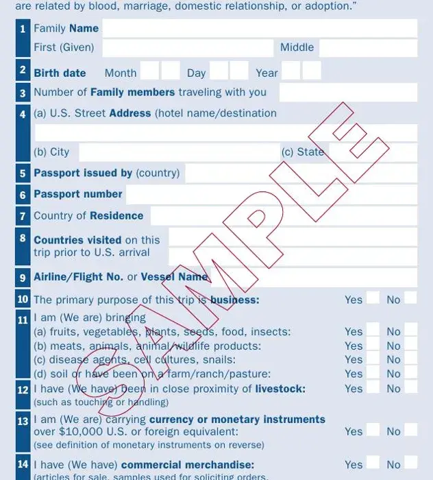 part 1 to filling in customs declaration form 6059b english