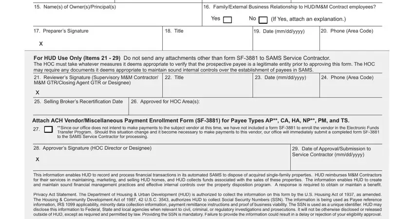Filling in form 1111 step 2
