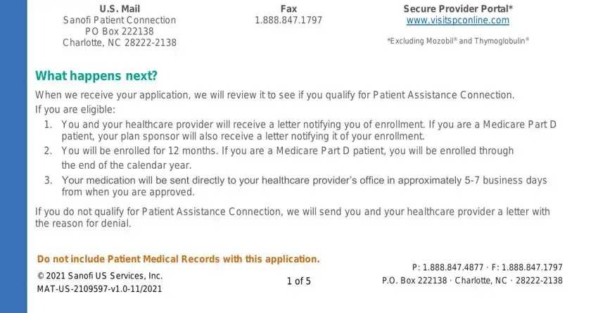 sanofi application empty spaces to fill out