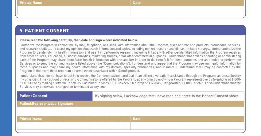 Filling out sanofi application part 4